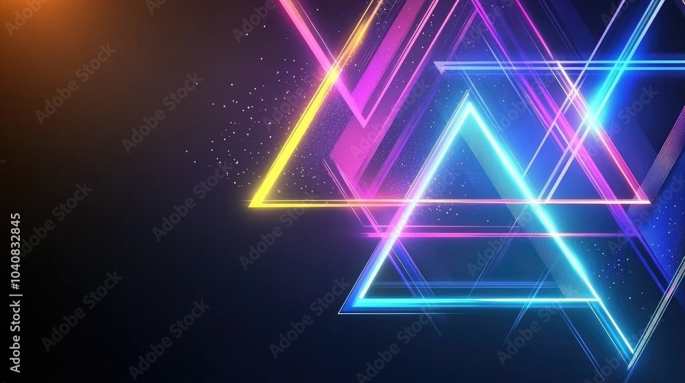 Neon Glowing Abstract Geometric Background Design Neon Glowing Abstract Geometric Background Design