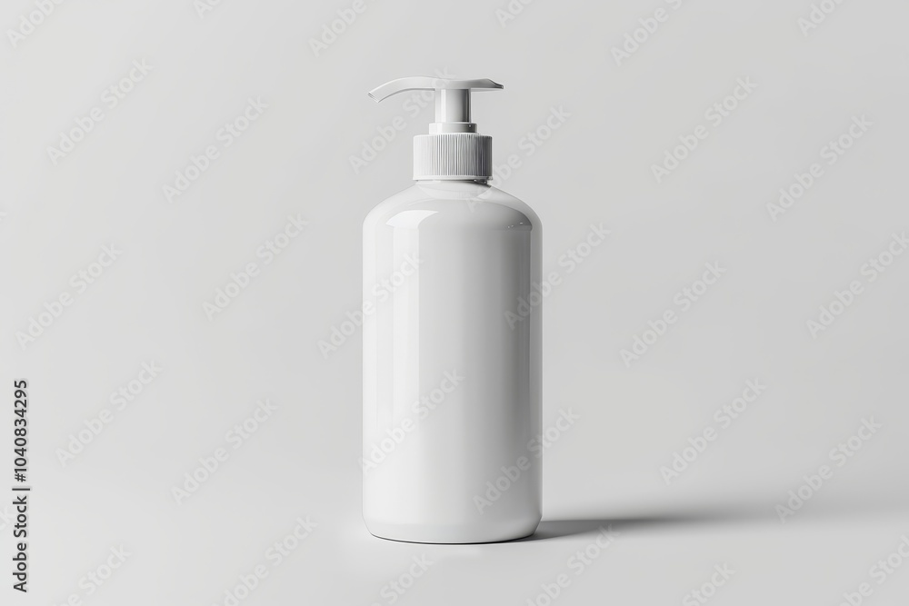 White pump bottle on a white background. White pump bottle on a white background.