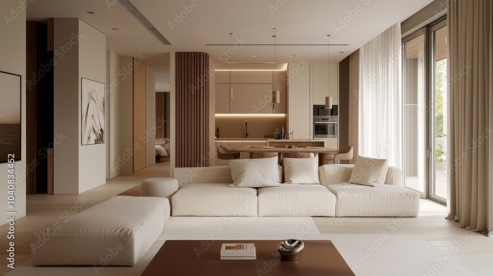 Modern interior featuring neutral tones and clean lines Modern interior featuring neutral tones and clean lines