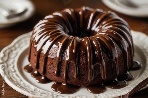 a delicious chocolate pound cake from top view