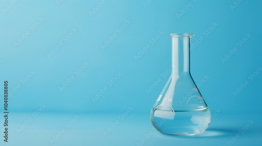 Scientific Experimentation: Flask and Test Tubes in a Blue Banner Lab Setting Scientific Experimentation: Flask and Test Tubes in a Blue Banner Lab Setting