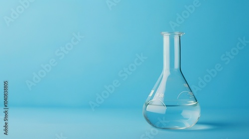 Scientific Experimentation: Flask and Test Tubes in a Blue Banner Lab Setting