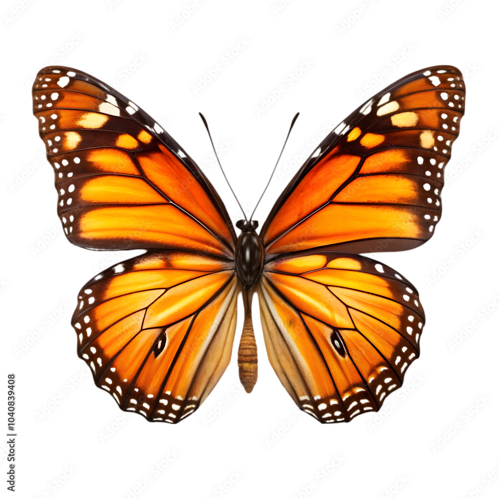 Fototapeta premium orange butterfly isolated on transparent background