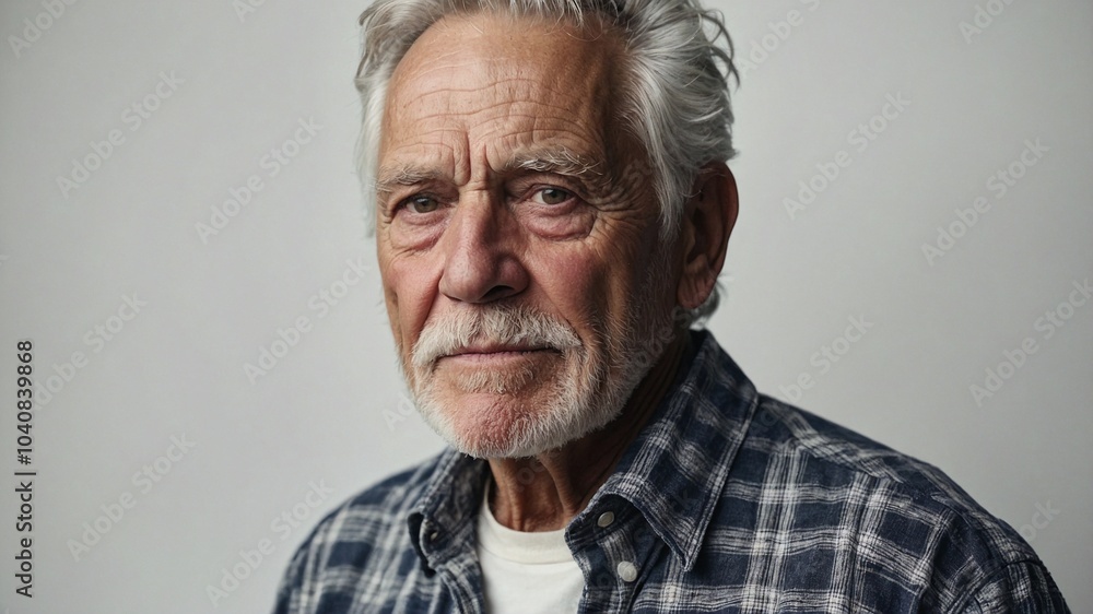Portrait shot of pretty sweet old man on isolated background Portrait shot of pretty sweet old man on isolated background