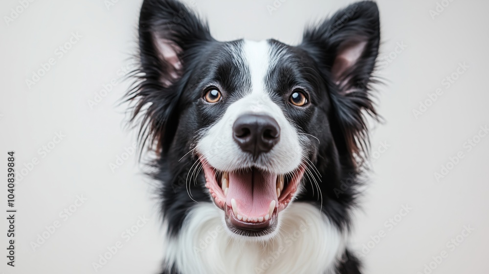 Portrait of a happy smiling Collie dog on a white background Portrait of a happy smiling Collie dog on a white background