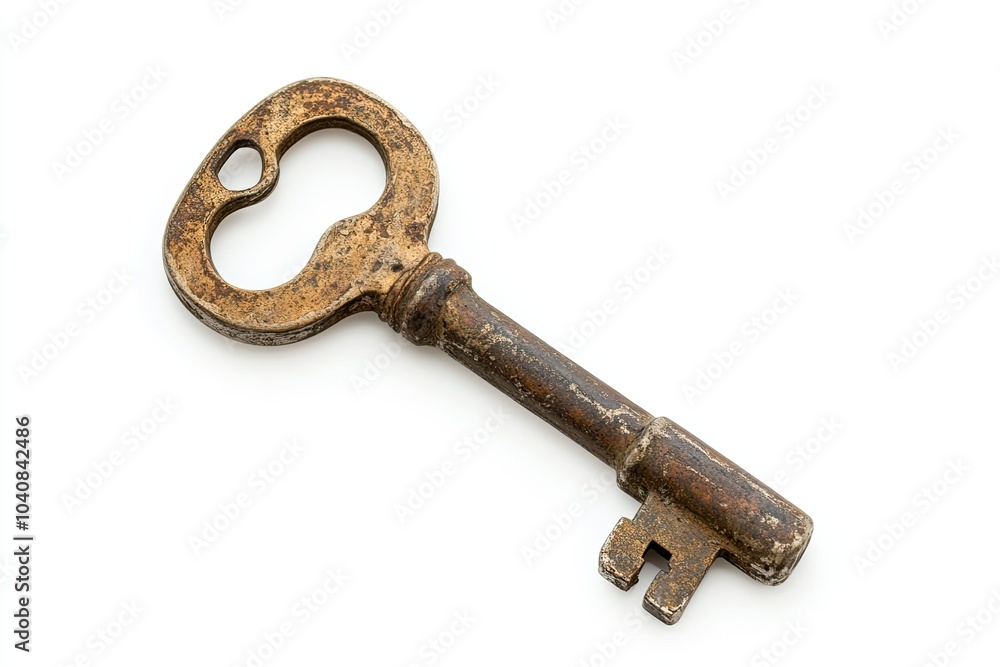 Old key isolated on white background with clipping path Old key isolated on white background with clipping path