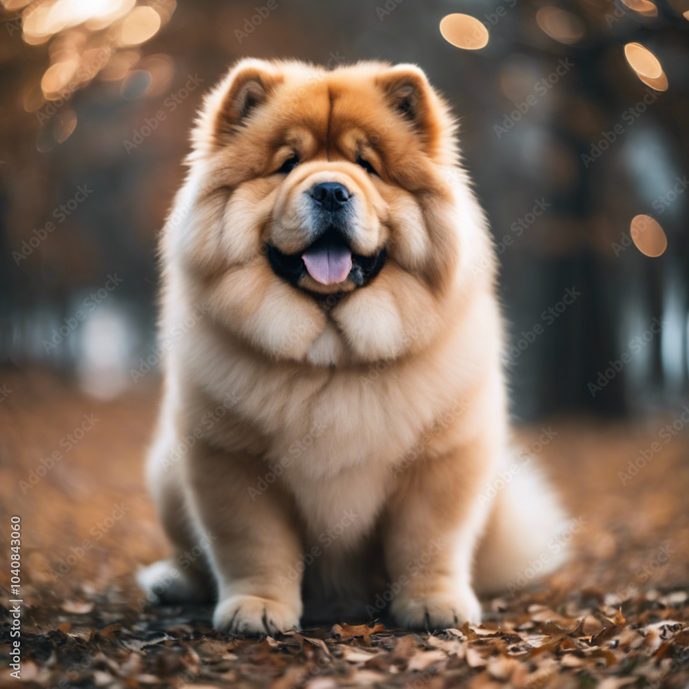 Chow Chow Dog Realistic Closeup Chow Chow Dog Realistic Closeup