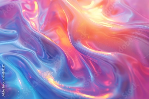 Iridescent Colorful Abstract 3D Render Background Design