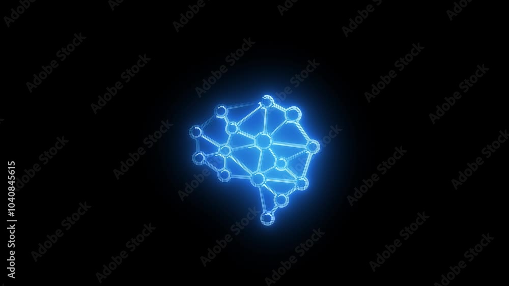 glowing neon Neon Brain Network, Animation for Intelligence, Technology, neon brain emblem, medicine, sign, human body part, and human brain. glowing neon Neon Brain Network, Animation for Intelligence, Technology, neon brain emblem, medicine, sign, human body part, and human brain.