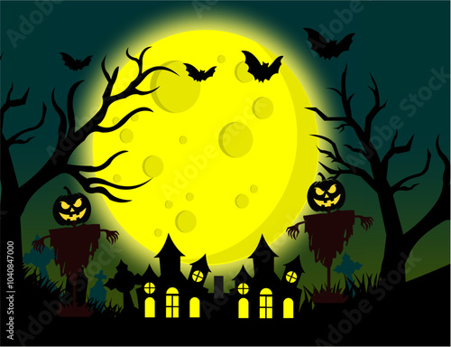 Halloween Full Moon Background