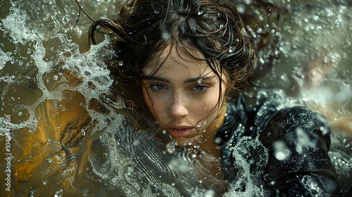 Woman in Water: A Dramatic Portrait