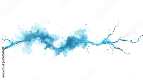 A vibrant, dynamic representation of electric energy, showcasing blue lightning and swirling water against a black backdrop.
