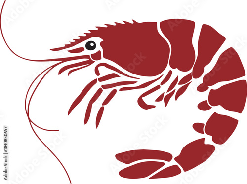 赤い海老のイラスト