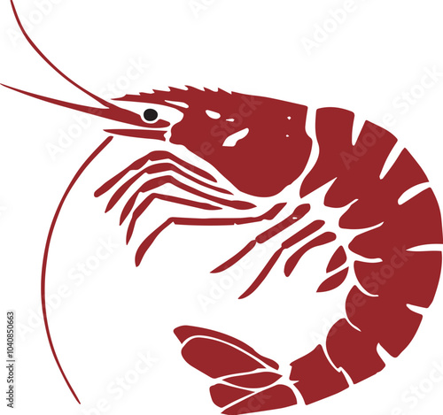 赤い海老のイラスト