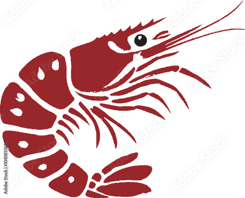 赤い海老のイラスト