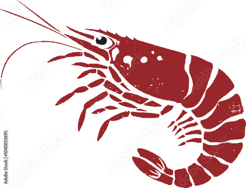 赤い海老のイラスト