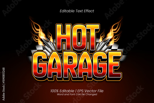Hot Garage text Effect Vintage Racing Style