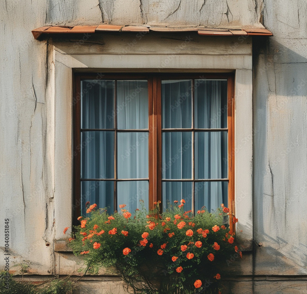 Obraz premium window with flowers