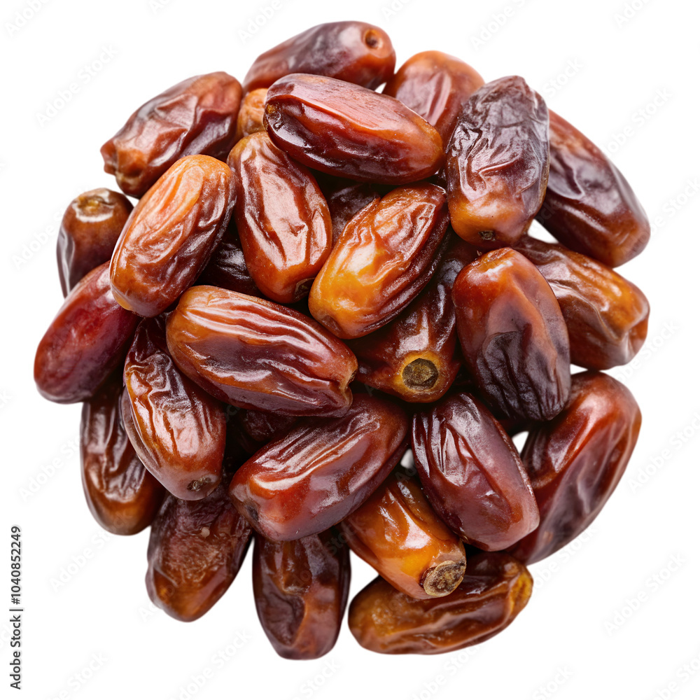 dates top view isolated on transparent background dates top view isolated on transparent background