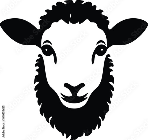 Black silhouette of sheep head