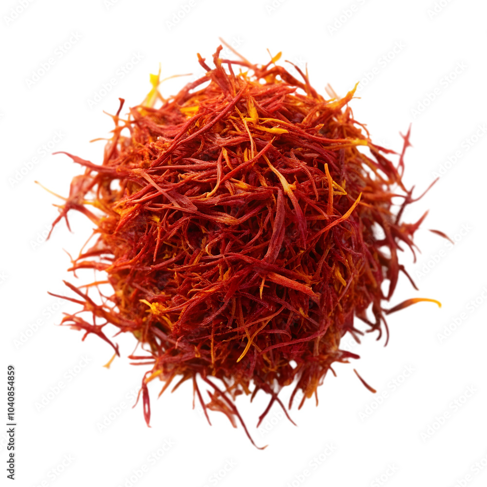 Naklejka premium saffron leave top view isolated on transparent background