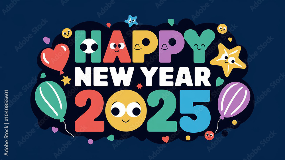 Fototapeta premium Happy New Year 2025 