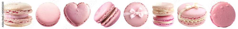 Pink macaron png cut out element set Pink macaron png cut out element set
