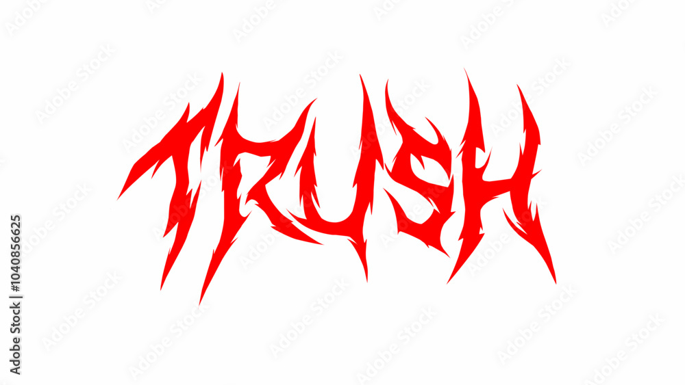 trush text typography metal lettering style vector design for t-shirt print apparel trush text typography metal lettering style vector design for t-shirt print apparel