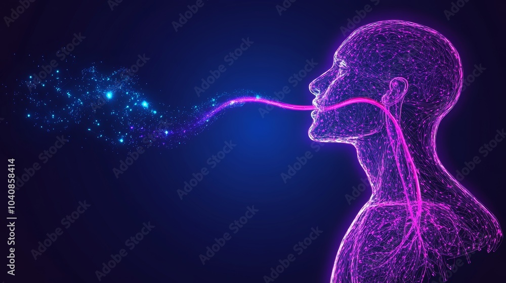 Abstract Digital Human Speaking with Glowing Lines and Particles Abstract Digital Human Speaking with Glowing Lines and Particles