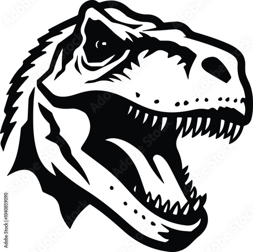 Black silhouette of T. rex head