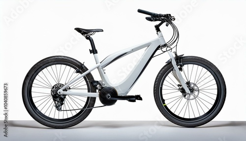 White Electric Bike for Urban Commuting Isolated on Transparent Background