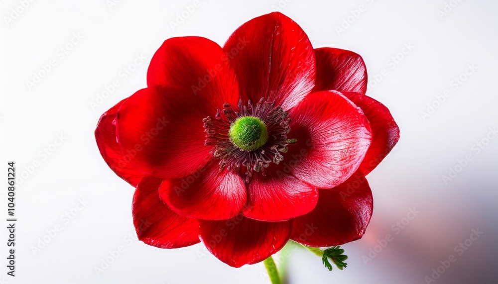 Anemone red on white background isolated. Beautiful flower. Anemone red on white background isolated. Beautiful flower.