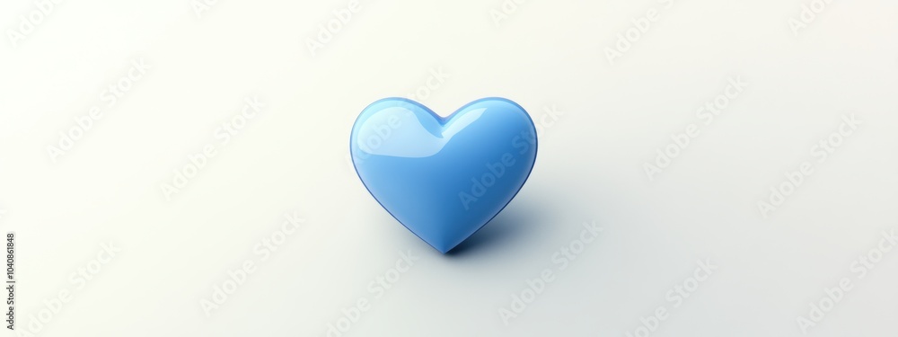 Blue heart medical symbol, simple design on neutral backdrop, representing health and care concepts in a modern style Blue heart medical symbol, simple design on neutral backdrop, representing health and care concepts in a modern style