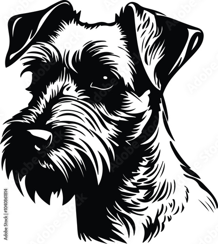 Black silhouette of terrier head photo