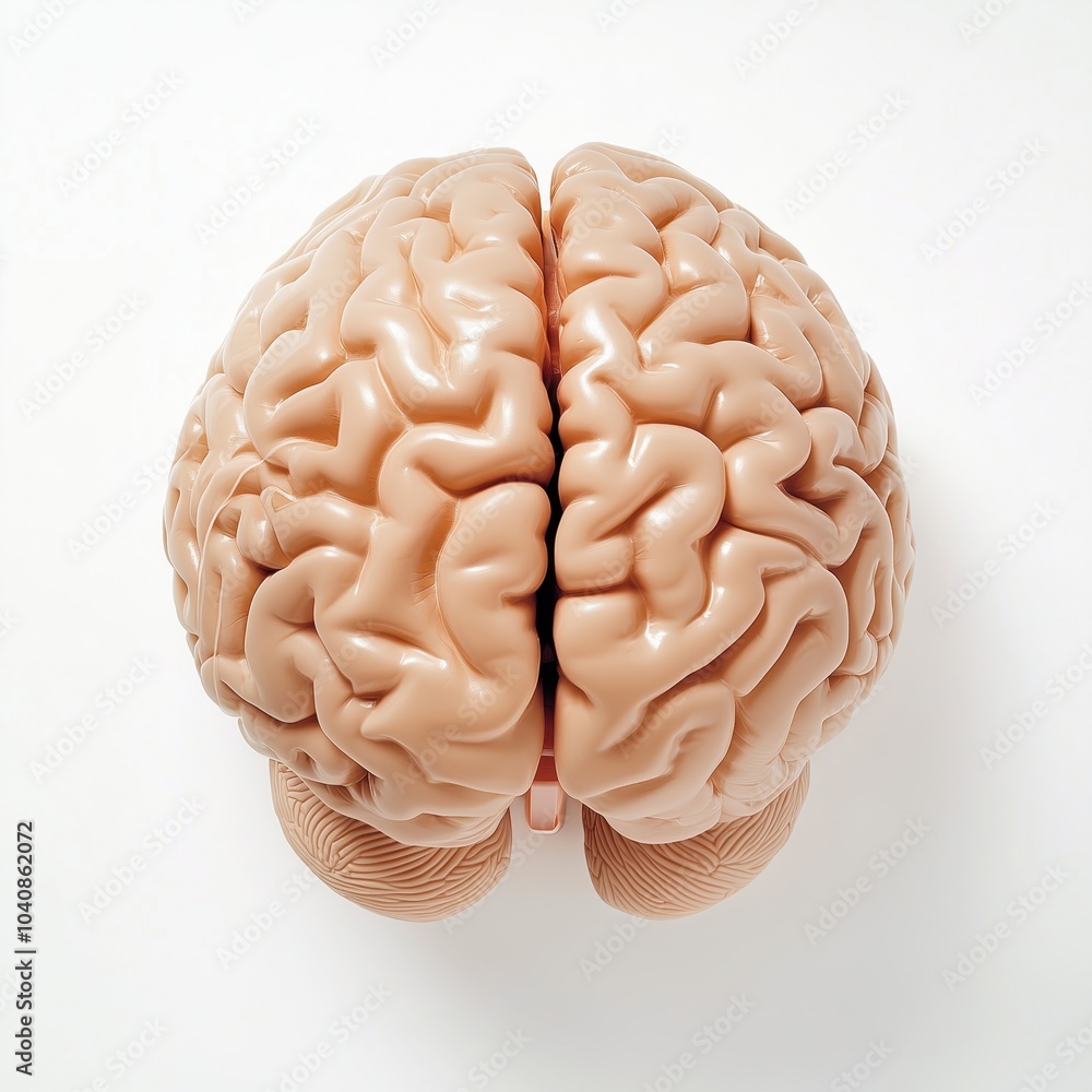 Model of human brain, top view Model of human brain, top view