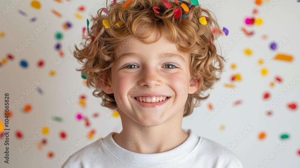 Europe boy with confetti Europe boy with confetti