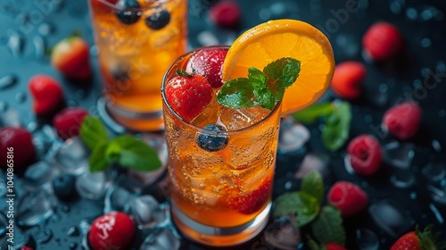 Refreshing Summer Fruit Cocktail with Orange and Mint