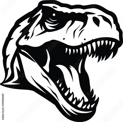 Black silhouette of Tyrannosaurus rex head