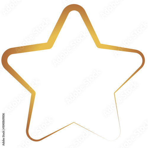 Vector image of a golden star icon with a white background