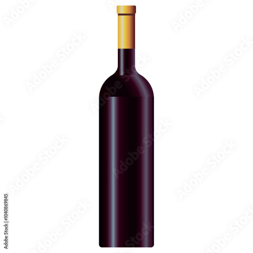 Vector image of a wine bottle icon with a white background