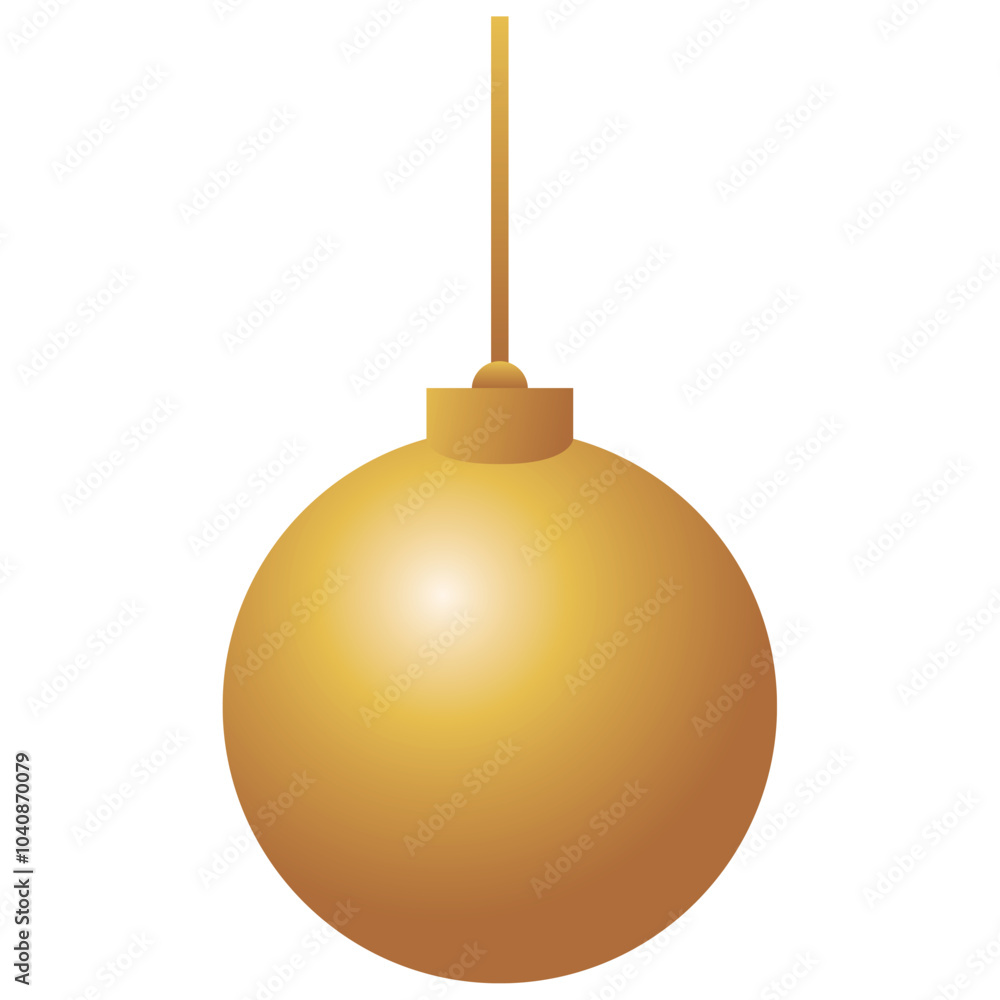 Golden christmas ball vector image icon with white background Golden christmas ball vector image icon with white background