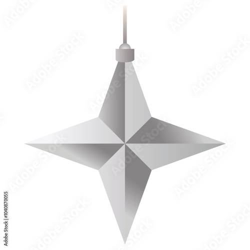 Vector image of a silver star icon on a white background