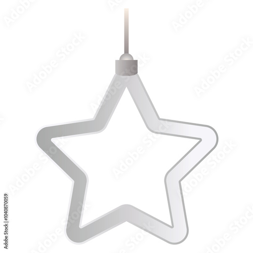 Vector image of a silver star icon on a white background