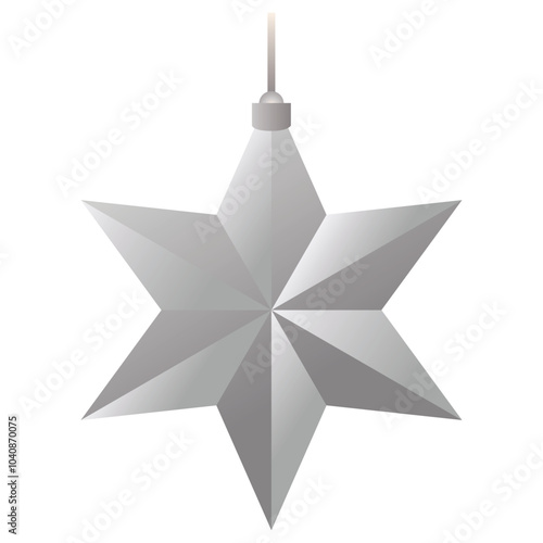 Vector image of a silver star icon on a white background