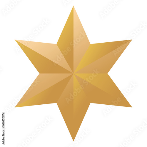 Vector image of a golden star icon with a white background