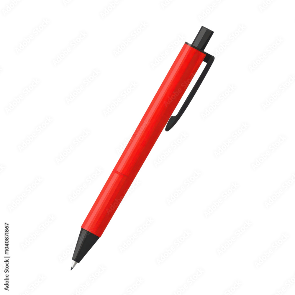 A teacher's red grading pen, school element, flat design illustration, minimal style, isolated on white background A teacher's red grading pen, school element, flat design illustration, minimal style, isolated on white background