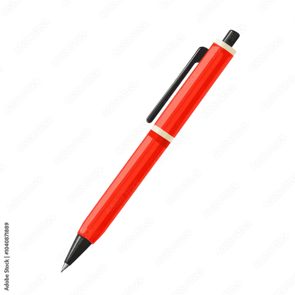 A teacher's red grading pen, school element, flat design illustration, minimal style, isolated on white background A teacher's red grading pen, school element, flat design illustration, minimal style, isolated on white background