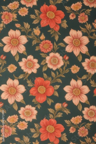 Wallpaper Mural flowers pattern wallpaper Torontodigital.ca
