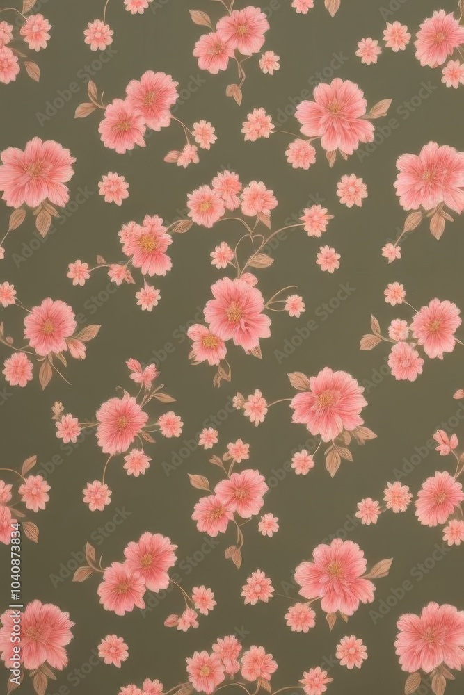 Obraz premium flowers pattern wallpaper
