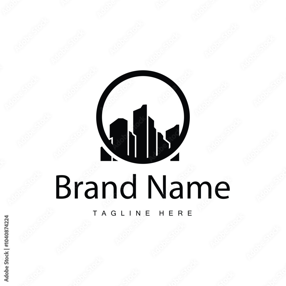 Modern City Building Logo Design, Luxurious and Simple Urban Architecture Modern City Building Logo Design, Luxurious and Simple Urban Architecture